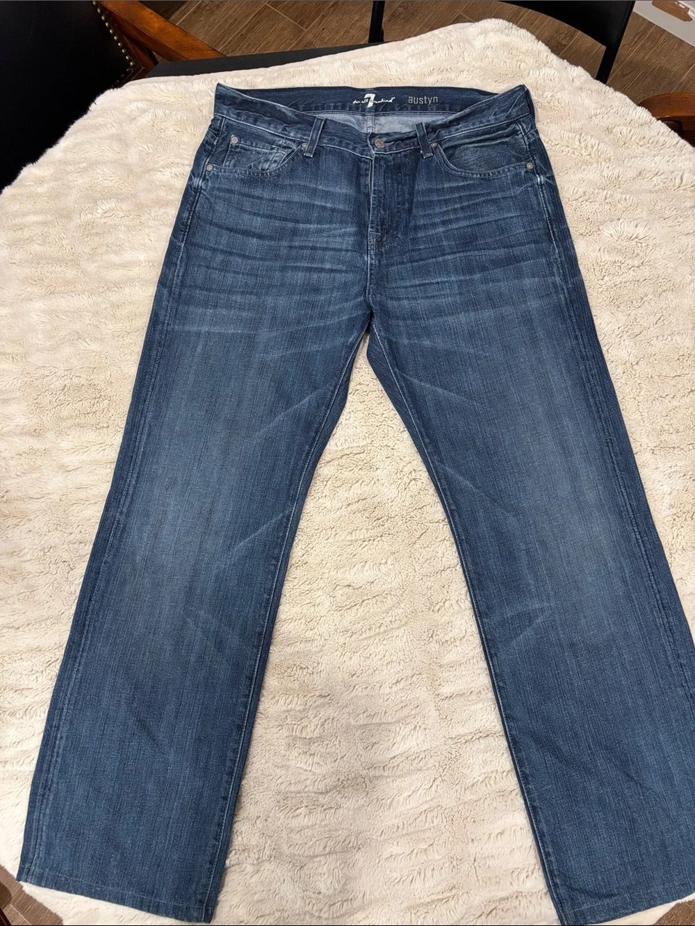 7 For All Mankind Men's Dark Blue Relaxed Jeans